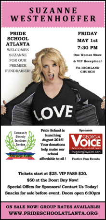 Suzanne Westenhoefer's Fabulous Funny Fundraiser for Pride School Atlanta